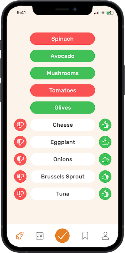 app image
of selecting food through the application