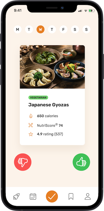 app image
of selecting food through the application